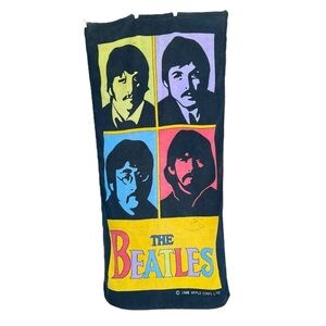 VTG Jay Franco The Beatles Warhol Style Beach Towel Colorful Pop Art 30x60 FLAWS